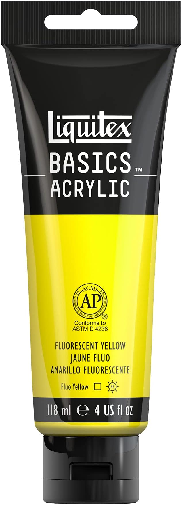 Liquitex BASICS Acrylic Paint, 118ml Tube, Fluorescent Yellow by Liquitex