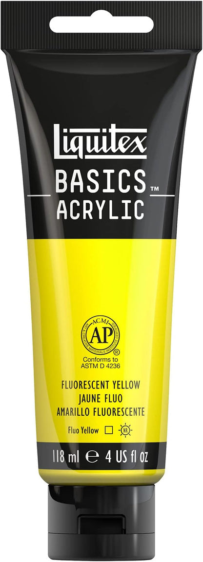 Liquitex BASICS Acrylic Paint, 118ml Tube, Fluorescent Yellow by Liquitex