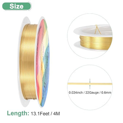 0.6 mm/22 Gauge Copper Wire for Jewelry Making, 13.1FT Copper Beading Craft - Image 3
