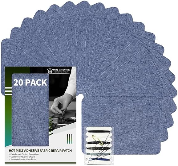 KING MOUNTAIN Iron-on Repair Patch 20 Pcs Pack, Denim Patches by ForABetterHomeLife