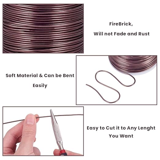 BENECREAT 15 Gauge 220FT Aluminum Wire Anodized Jewelry Craft Making Beading - Image 2