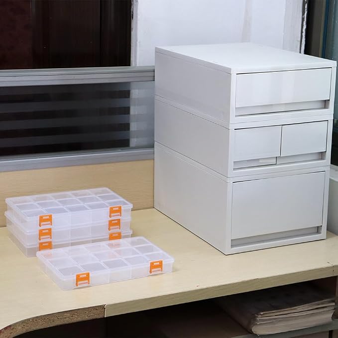 BangQiao 4 Pack 15 Grids Clear Plastic Storage Box - Image 8