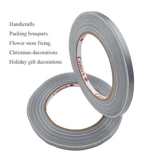 HAHIYO Silver 0.25Inch Wide Floral Tape, Waterproof Florist Tape Flower Wrap - Image 5