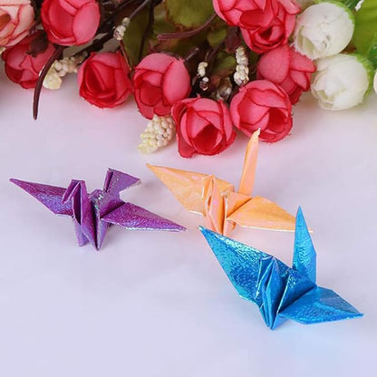 STOBOK 100pcs Shiny Origami Paper Iridescent Paper Square Shiny Folding - Image 2