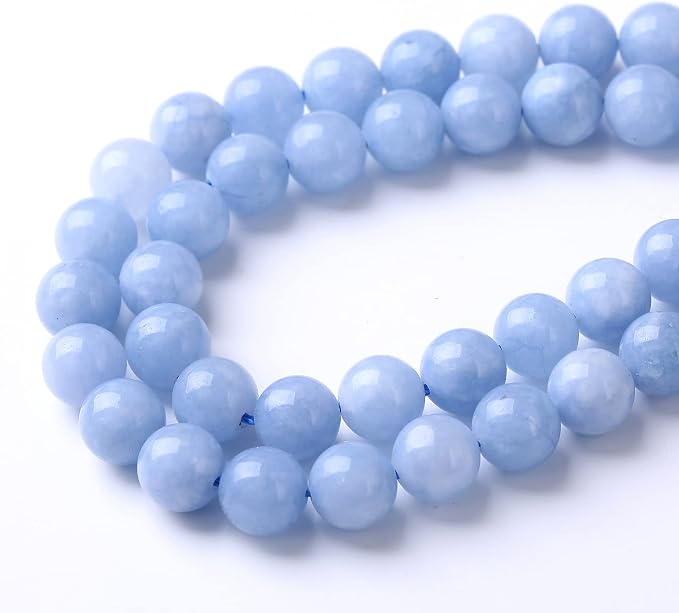 90PCS 4MM Natural Aquamarine Jade Chalcedony Round Loose Stone Beads - Image 3