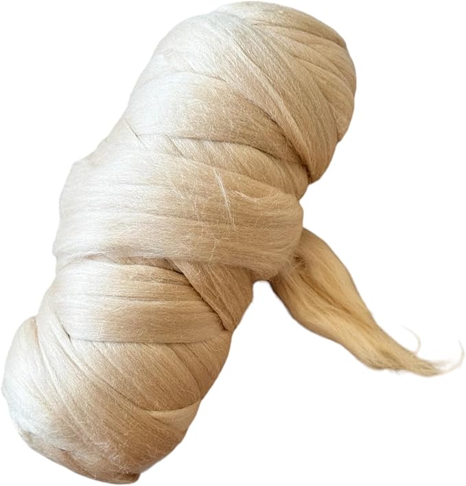 Cream Beige Wool Roving, 8 OZ. Best Wool - Image 5