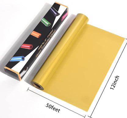 RENLITONG Gold HTV Iron on Vinyl 12Inch by 50ft Roll - Image 3