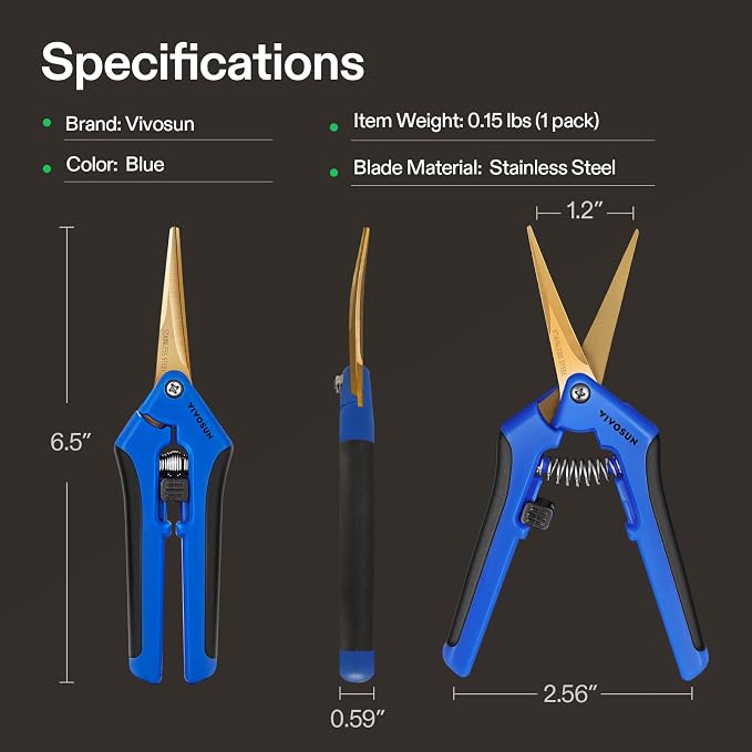 VIVOSUN 6-Pack 6.5 Inch Gardening Scissors Hand Pruner Pruning Shear - Image 3