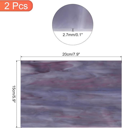 MECCANIXITY 2 Pcs Stained Glass Sheet Mosaic Tile 7.9 Inch x 5.9 Inch Dark - Image 2