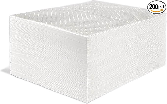 Oil Absorbent Pads, Heavyweight Dimpled Oil Spill Mat by AainTools
