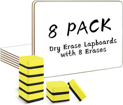 Dry Erase Lapboards, HERKKA 8 Pack Double Sided Small Dry Erase Whiteboards 9 x by HERKKA