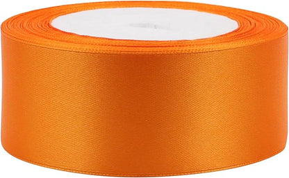 Orange Solid Satin Ribbon 1-1/2 Inch 25 Yards Solid Polyester Fabric Ribbon - Image 3