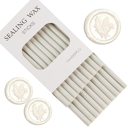 Pearl White Wax Seal Sticks, ONWINPOR 20pcs Glue Gun Wax Sealing Sticks by ONWINPOR