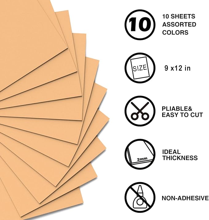 MEARCOOH Peach Foam Sheets Crafts 9x12 Inch 2mm Eva Color Craft Foam Paper - Image 2