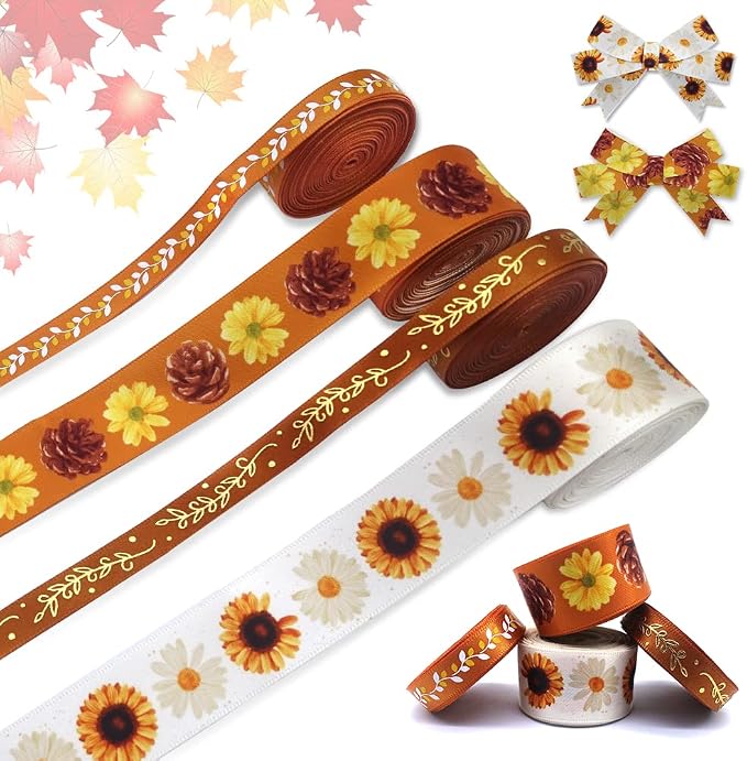 4 PCS Thanksgiving Fall Ribbons by Estivaux