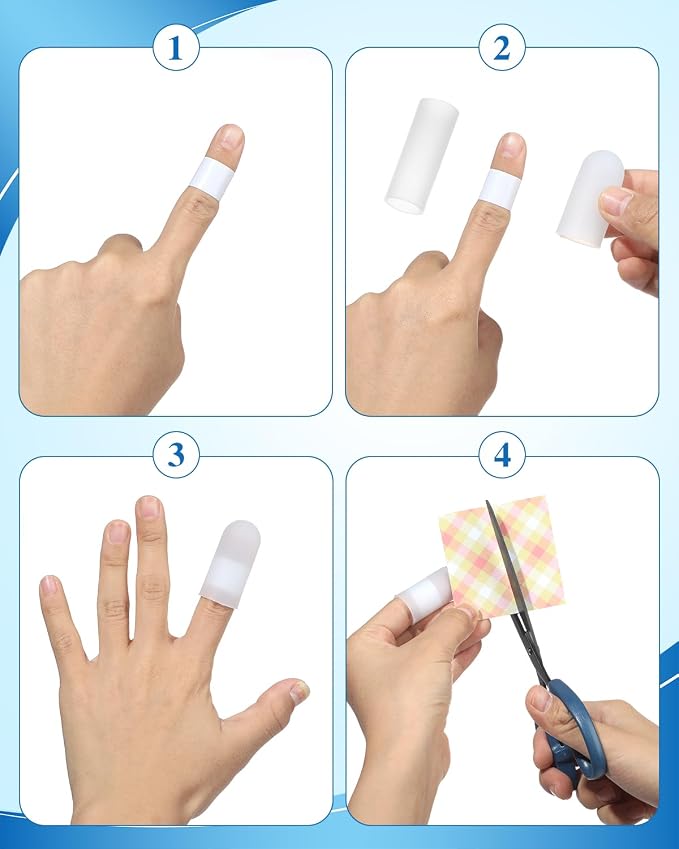 EORTA 30 Pieces Silicone Finger Cots Gel Finger Protector Gloves Fingertip - Image 7