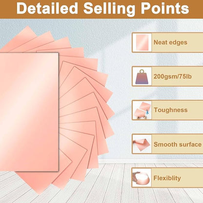 40 Sheets Pink Shimmer Cardstock 8.5 x 11 Crafts Paper, 75lb Heavyweight Card - Image 3