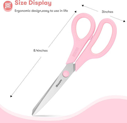 Scissors, iBayam 8" All Purpose Scissors Bulk 3-Pack, Ultra Sharp 2.5mm Thick - Image 5