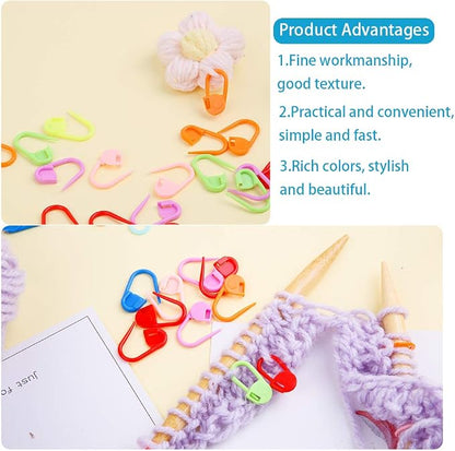 LUNARM 340 Pcs Stitch Ring Markers and Colorful Knitting Crochet Locking - Image 5