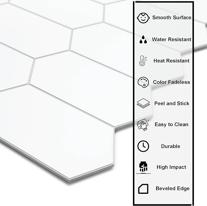 The Tiles Plaza 10-Sheet Peel and Stick Backsplash, Stone Composite Stick On - Image 5