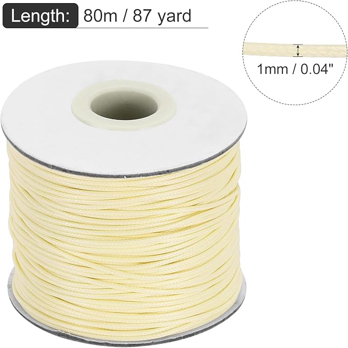 MECCANIXITY Waxed Cord 1mm Waxed Thread 87 Yard Wax String Leather Cord - Image 2