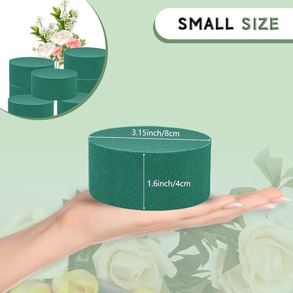 4Pcs Floral Foam Round SUPKING 3.2" Small Green Wet Dry Flower Foam Blocks - Image 2
