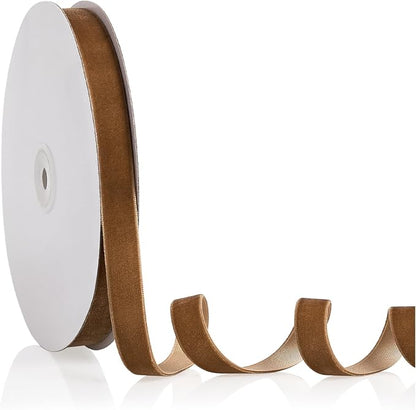 5/8" X 20 Yards Khaki Velvet Ribbon by Bomybaw
