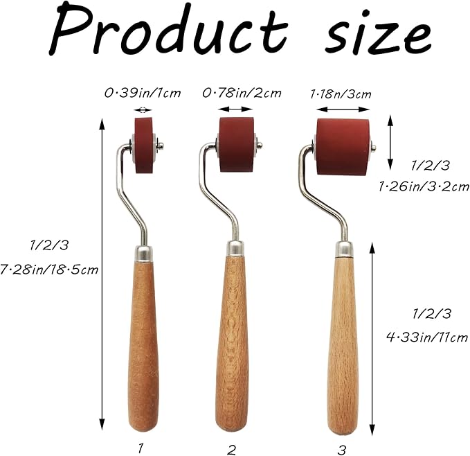 3 Pcs Craft Stamping Brayers Brayer Rollers, Rubber Rollers Brayer, Rubber - Image 2
