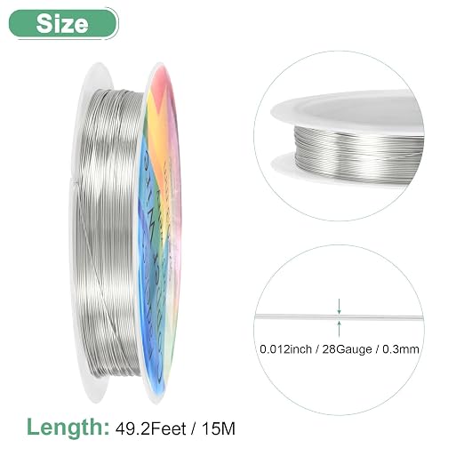 0.3 mm/28 Gauge Copper Wire for Jewelry Making, 49.2FT Copper Beading Craft - Image 3