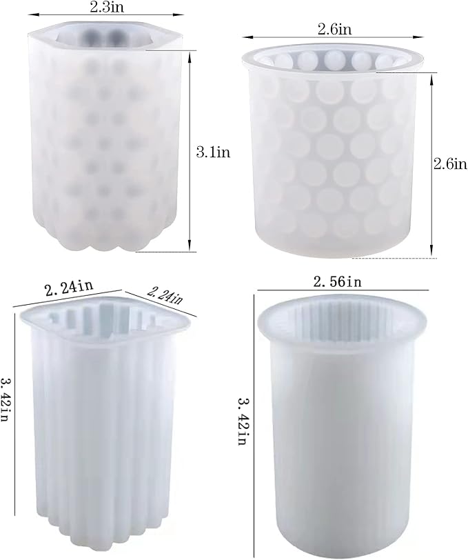Navani Cylinder Candle Molds, Candle Molds Cylinder Light Resin Mold - Image 2
