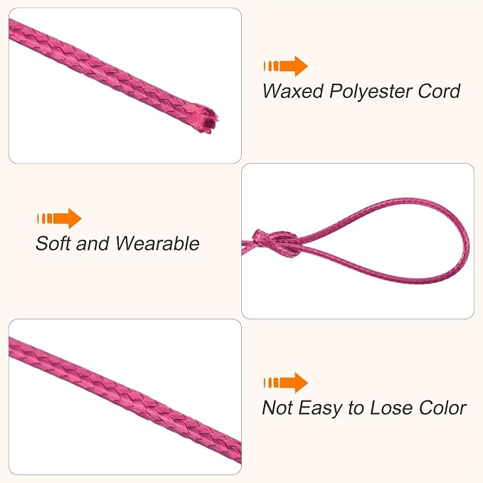 MECCANIXITY Waxed Cord 0.8mm Waxed Polyester Cord 175 Yard Wax String - Image 3