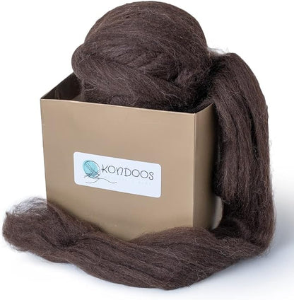 Kondoos Natural Wool roving, 8 OZ. Best by Kondoosnaturalfibers