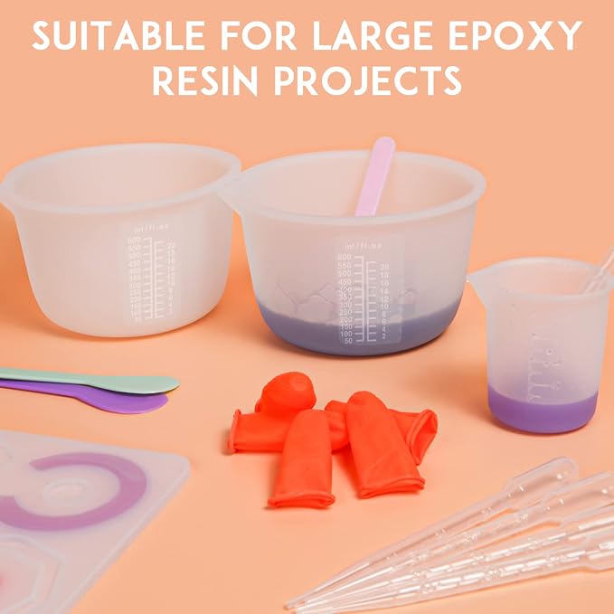 Silicone Measuring Cups Tool Kit, Non-Stick Large Bowls - Image 2