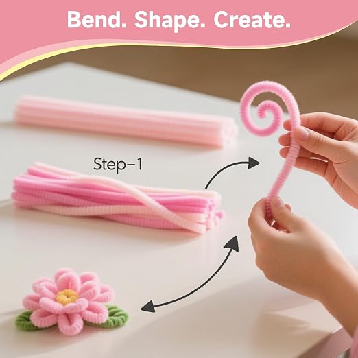 Pipe Cleaners Craft 500PCS 5 Colors Pastel Pink Pipe Cleaners Bulk 30CM Limpia - Image 7