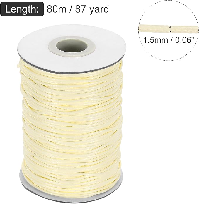 MECCANIXITY Waxed Cord 1.5mm Waxed Thread 87 Yard Wax String Leather Cord - Image 2