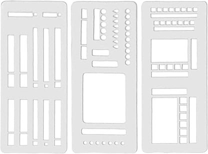 3PCS Planner Stencils Templates Set, Handmade Flexible Record Template - Image 7