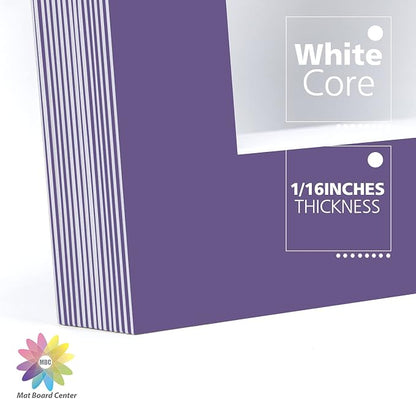 Mat Board Center, 11x14 for 8x10 Purple Color Mats - Image 8