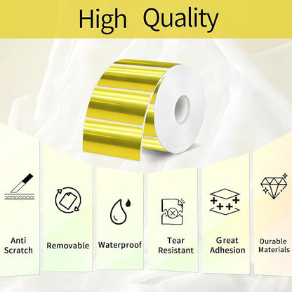 2x1 Inch Thermal Labels, Holographic Gold Thermal Printer Stickers, Waterproof - Image 3