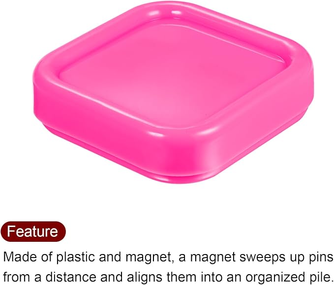HARFINGTON Magnetic Pin Cushion Square Plastic Magnetic Sewing Pin Holder - Image 4