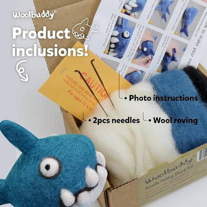Woolbuddy Needle Felting Kit for Beginners Adults, Shark Sea Animal Project - Image 3