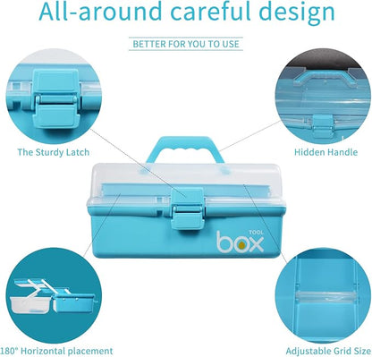 12in Three-Layer Multipurpose Storage Box Organizer Folding Tool Box/Art & - Image 3