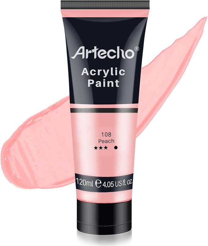 Artecho Peach Acrylic Paint, Peach Paint Tubes, Art Craft Paints by Artecho