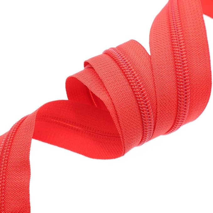 Leekayer #5 Red Nylon Zippers by The Yards Bulk 10 Yards Coil Zipper Tape - Image 3
