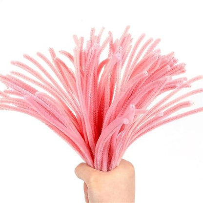 100 Pieces Pipe Cleaners Chenille Stem, Pastel Pink Color Pipe Cleaners Set - Image 3