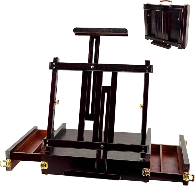Large Walnut Sketchbox Table-Top Easel by Stuelloaf