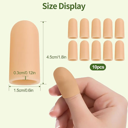 Gel Finger Cots, Silicone Finger Protectors, Finger Sleeves Tip Protectors - Image 2