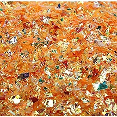 Golden Orange Iridescent Ice Flakes Glitter Flakes - Image 2