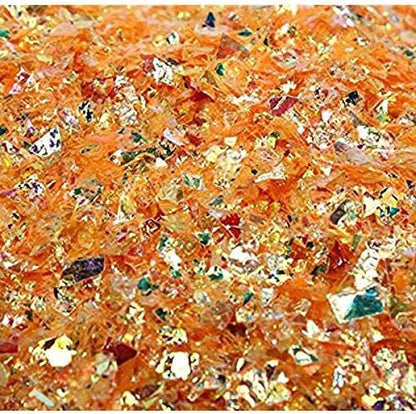 Golden Orange Iridescent Ice Flakes Glitter Flakes - Image 2
