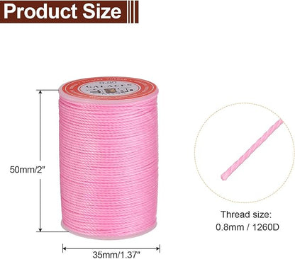 uxcell Round Leather Sewing Waxed Thread, 55m / 60 Yards Wax Polyester String - Image 2
