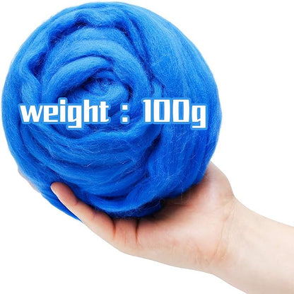 3.53oz Wool Roving Yarn, Wool Felting Supplies, Pure Wool, Chunky Yarn - Image 8